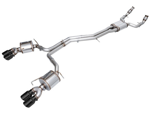 AWE 3015-43107 - 19-23 Audi C8 S6/S7 2.9T V6 AWD Touring Edition Exhaust - Diamond Black Tips