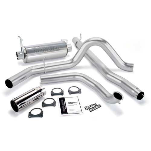 Banks Power 48655 - 99 Ford 7.3L Truck Cat Monster Exhaust System - SS Single Exhaust w/ Chrome Tip