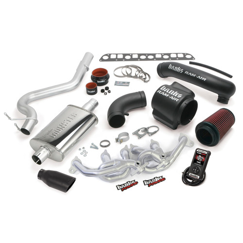 Banks Power 51335-B - 04-06 Jeep 4.0L Wrangler PowerPack System - SS Single Exhaust w/ Black Tip