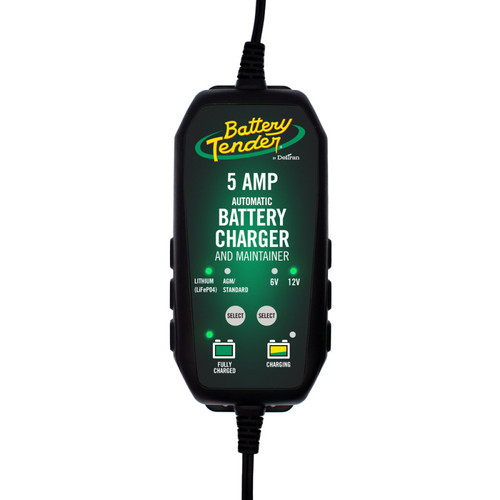 Battery Tender 022-0186G-DL-WH - 12V 5A Lead Acid & Lithium Selectable Battery Charger