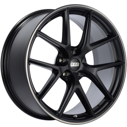BBS CI0202BPO - CI-R 20x9 5x120 ET25 Satin Black Polished Rim Protector Wheel -82mm PFS/Clip Required