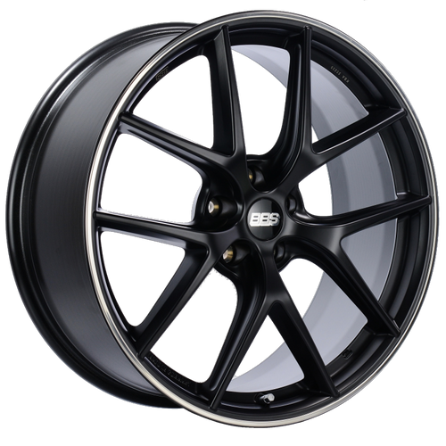 BBS CI0104BPO - CI-R 20x8.5 5x114.3 ET40 Satin Black Polished Rim Protector Wheel -82mm PFS/Clip Required