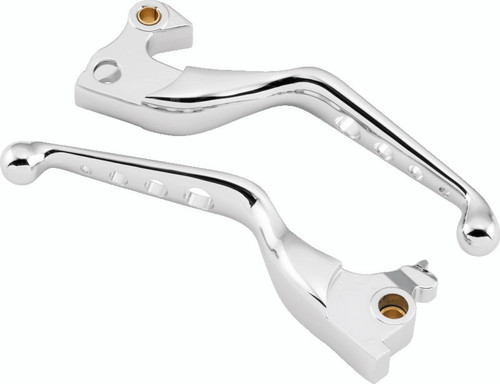 Bikers Choice 490874 - 14-Up XL Chrome O Series Holed Lever Set
