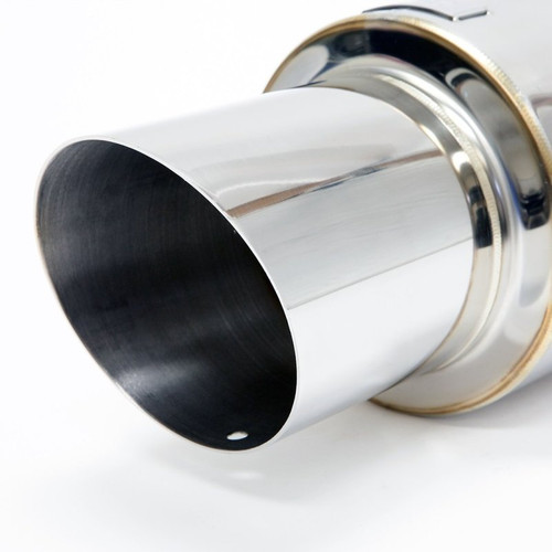 BLOX Racing BXEX-00101 - Racing 76.2mm N1 Angled Tip Muffler Universal