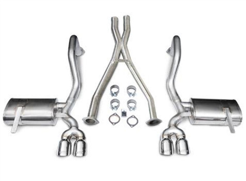 Corsa Performance 14114 - 2.5 Inch Cat-Back Plus X-Pipe Xtreme Exhaust Dual Rear Exit 3.5 Inch Polished Tips 97-04 Chevy Corvette C5 Plus Z06 5.7L V8 Stainless Steel  Performance