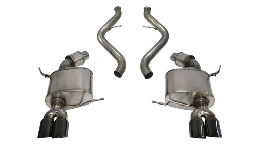Corsa Performance 14569BLK - 2.5 Inch Cat-Back Sport Dual Rear Exhaust 3.0 Inch Black Tips 08-12 BMW M3 E90 Stainless Steel  Performance
