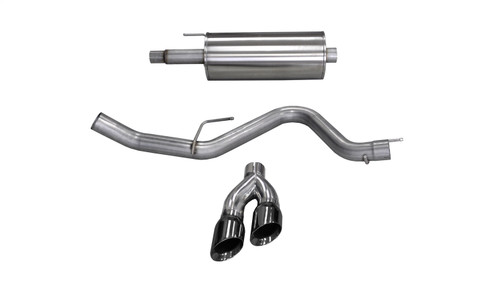 Corsa Performance 14837BLK - 2015 Ford F-150 5.0L V8 (Super Crew Cab) Black Sport Single Side Dual 4in Tips CB Exhaust