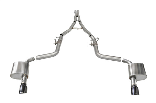 Corsa Performance 21072BLK - 2015-2023 Charger SRT/Hellcat/Redeye 2.75in Valved Catback DRE w/ Single 4.5in Blk PVD Tips