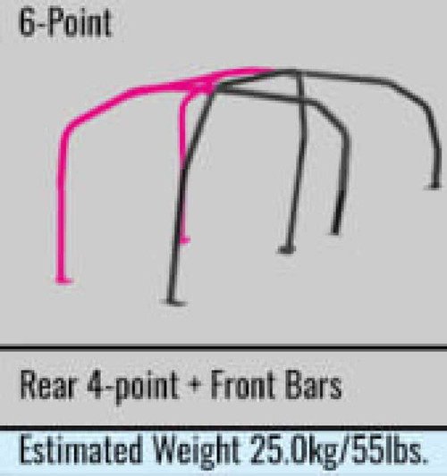 Cusco 693 290 B20 - SFTY21 4/5-Pssgr 6-PT BLK DASH-THROUGH Roll Cage Subaru STi GVB 11-14 (S/O/No Cancel)