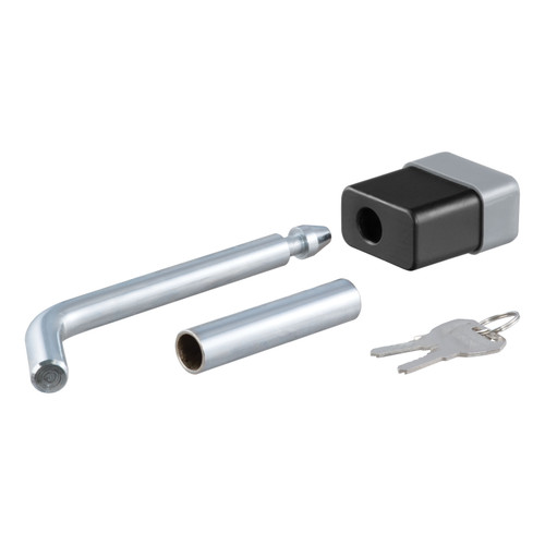 CURT 23024 - 1/2" Hitch Lock with 5/8" Adapter (1-1/4" or 2" Receiver, Deadbolt, Chrome)