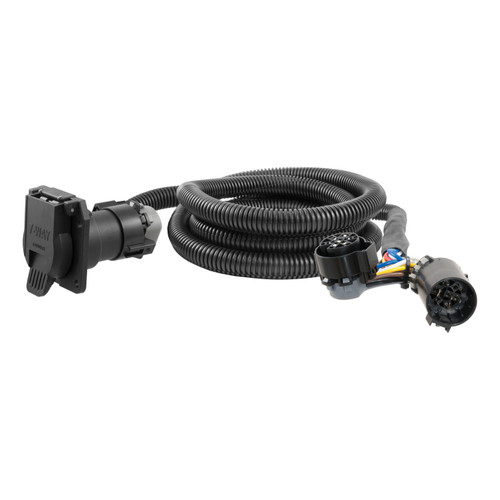 CURT 56070 - 7' Custom Wiring Extension Harness (Adds 7-Way RV Blade to Truck Bed, Packaged)