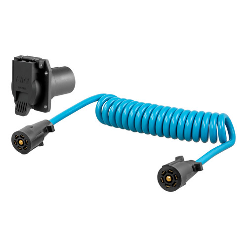 CURT 57284 - 8' Dinghy Towing Electrical Adapter & Socket (7-Way RV Blade, Fits USCAR)