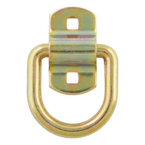 CURT 83740 - 3" x 3" Surface-Mounted Tie-Down D-Ring (3,600 lbs, Yellow Zinc)