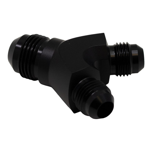 Deatschwerks 6-02-0702-B - 6AN Male Flare to 6AN Male Flare to 8AN Male Flare Y Fitting - Anodized Matte Black