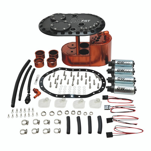 Deatschwerks 6-201-20FST - 2.0L Staged Fuel Cell Surge Tank (Includes 4 DW200 Fuel Pumps)