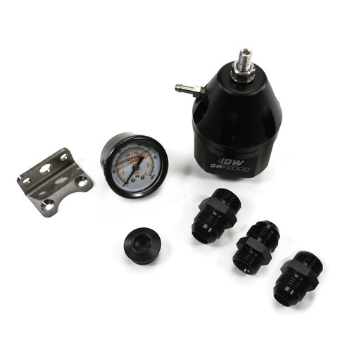 Deatschwerks 6-2000-FRB-1010 - DWR2000 AFPR + Pressure Gauge + 10AN Fittings - Anodized Black