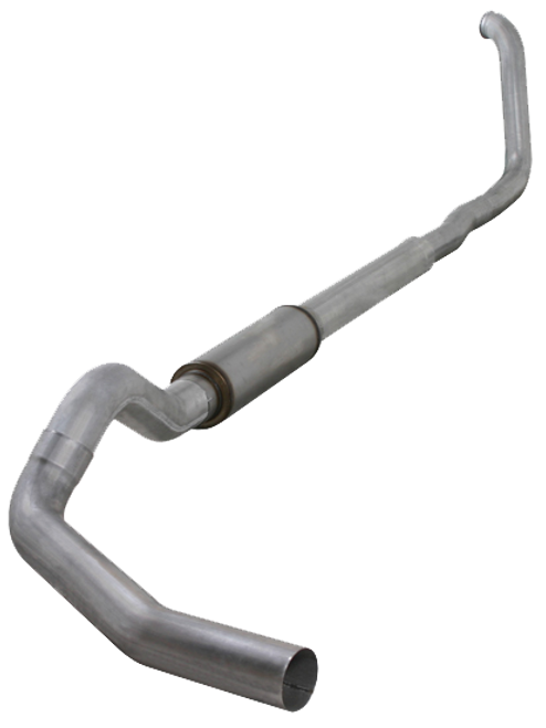 Diamond Eye K5323A - Turbo Back Exhaust 00-03.5 F250/F350 5 Inch Single In/ Single Out Pass With Muffler Aluminum