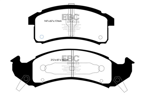 EBC DP41271R - 92-93 Buick Le Sabre (FWD) 3.8 Yellowstuff Front Brake Pads