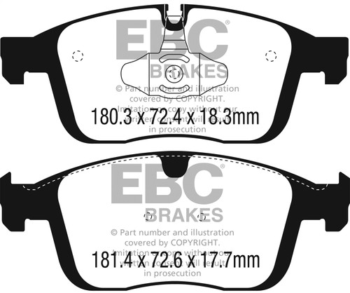 EBC DP42296R - 2016+ Volvo XC60 2.0L Turbo T5 Yellowstuff Front Brake Pads