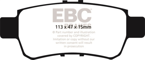 EBC DP61744 - 05-10 Honda Odyssey 3.5 Greenstuff Rear Brake Pads (For 11.7in. Rotors)