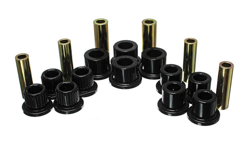 Energy Suspension 4.2147G - 99-04 Ford F-350 2wd/F-250 SD 4wd/F-350 4wd Black Rear Leaf Spring Bushing Set