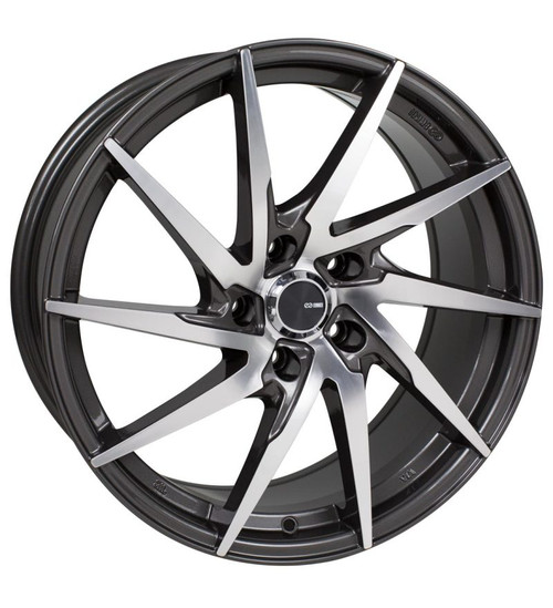Enkei 500-670-8042GMM - PW10 16x7 5x100 42mm Offset 72.6mm Bore Gunmetal Wheel w/ Machined Spokes Wheel