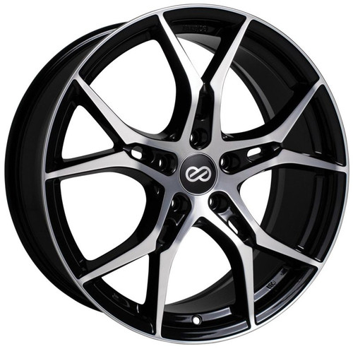 Enkei 517-775-6545BKM - Vulcan 17x7.5 45mm Offset 5x114.3 Bolt 72.6mm Bore Black Machined Wheel