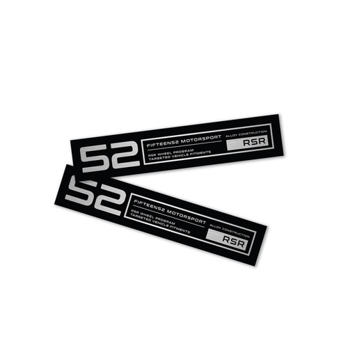 fifteen52 52-RSR-LIPDECAL-BLACK-SET - Holeshot RSR Wheel Lip Decal Set of Four - Black
