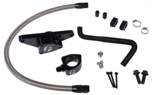 Fleece Performance FPE-CLNTBYPS-CUMMINS-0607-SS - Cummins Coolant Bypass Kit 06-07 Auto Trans with Stainless Steel Braided Line