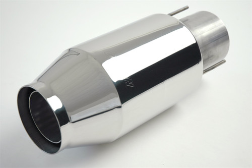 Gibson 110002 - Marine Bullet Muffler (Pair) Transom Mount - 4in Inlet/11in Length - Stainless