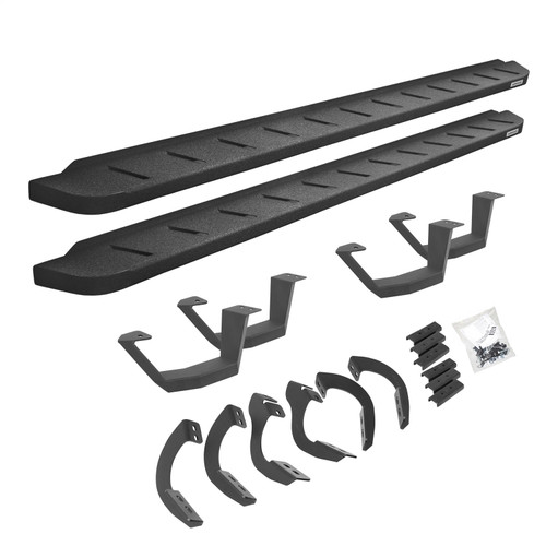 Go Rhino 6344256820T -  RB10 Running Boards With Mounting Brackets & 2 Pairs of Drop Steps Kit - Protective Bedliner Coating