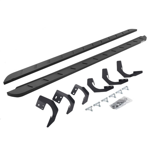 Go Rhino 63429980SPC - 15-22 Ram 1500 QC 4DR (Clssc Bdy) RB10 Slim Running Boards Kit (Incl. Brackets) - Tex. Blk