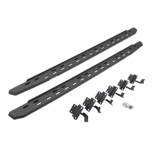 Go Rhino 69615587ST -  RB30 Slim Line Running Boards with Mounting Bracket Kit - Protective Bedliner Coating