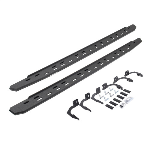Go Rhino 69610687ST -  RB30 Slim Line Running Boards with Mounting Bracket Kit - Protective Bedliner Coating