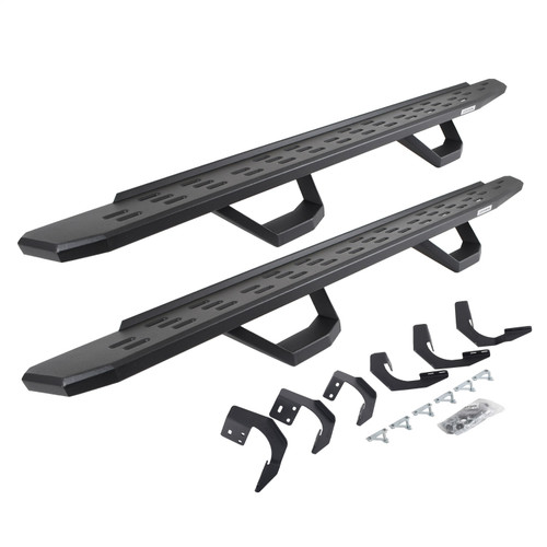 Go Rhino 6962998020PC -  RB30 Running Boards with Mounting Brackets & 2 Pairs of Drops Steps Kit - Textured Black