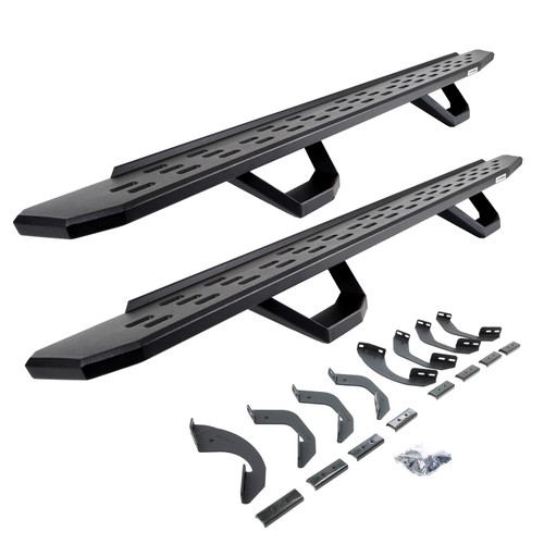 Go Rhino 6964368720PC -  RB30 Running Boards with Mounting Brackets & 2 Pairs of Drops Steps Kit - Textured Black