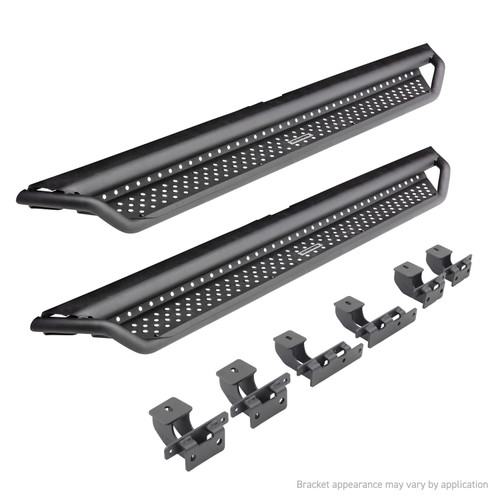 Go Rhino D14506T - 18-20 Jeep Wrangler JLU Dominator Extreme D1 SideSteps Complete Kit w/SideStep + Brkts