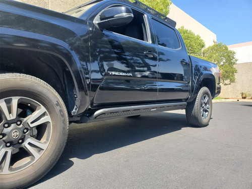Go Rhino FS4429T - 18-23 Toyota Tacoma 4Door Frame Mount Sliders - Textured Black