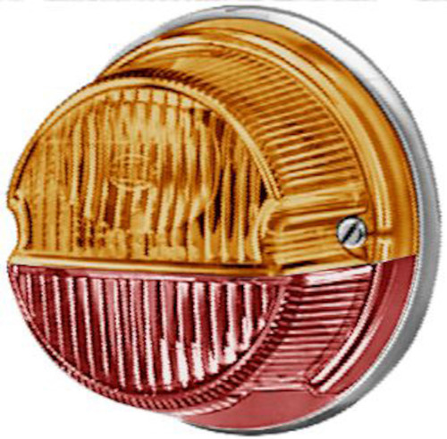 Hella 001259261 - 1259 Amber/Red Turn/Tail Lamp with Chrome Base