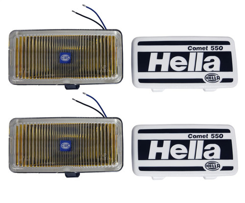 Hella 005700681 - 550 Series 55W 12V H3 Fog Lamp Kit - Amber