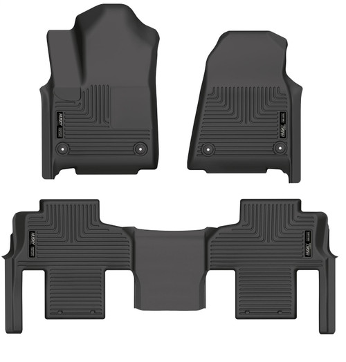 Husky Liners 99251 - 2022 Jeep Wagoneer (w/2nd Row Bench) WeatherBeater Front & 2nd Seat Floor Liner - Blk