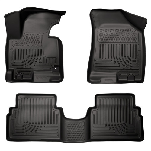 Husky Liners 99831 - 14 Hyundai Tucson w/Retain Hooks WeatherBeater Combo Front & 2nd Row Black Floor Liners