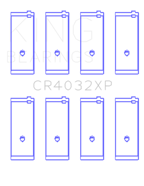 King Engine Bearings CR4032XP0.25 - King Toyota 4AGE/4AGZE 16V 1.6L 0.25 Oversized Tri-Metal Performance Rod Bearing Set