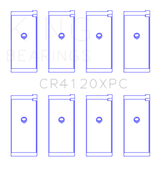 King Engine Bearings CR4120XPC0.5 - King 1992+ Mitsubishi 4G63/4G64 EVO I-IV (Size 0.5) Connecting Rod Bearing Set