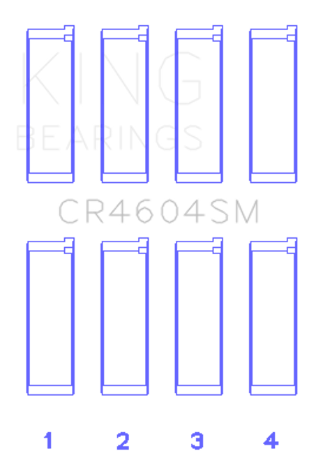 King Engine Bearings CR4604SM1.0 - Ford 2.3L Duratec Mazda L3-Vdt Mzr Turbo (Size +1.0mm) Conrod Bearing Set