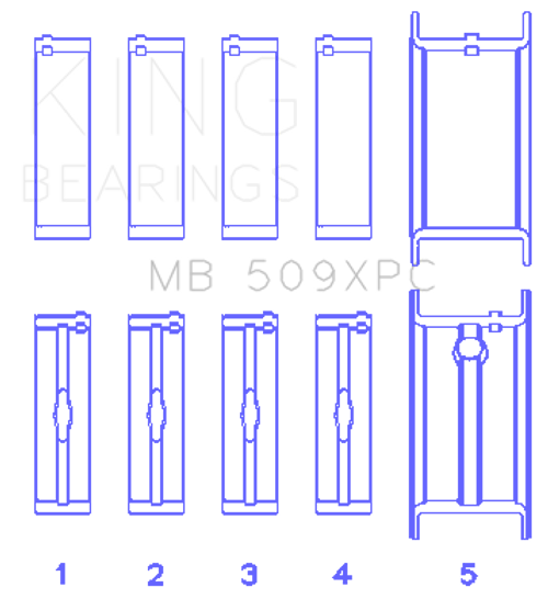 King Engine Bearings MB 509XPC 010 - Main Bearing Set - Coated SBC w/400 Mains