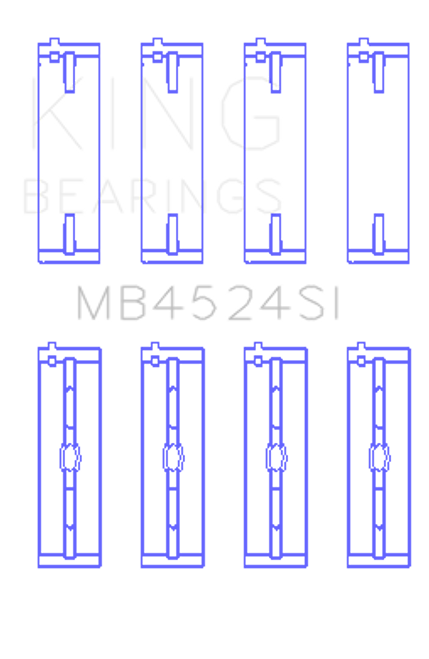 King Engine Bearings MB4524SI0.25 - King Bearings Nissan VR38DETT VQ35HR VQ37HR Performance Crankshaft Main Bearings - Size +0.25mm