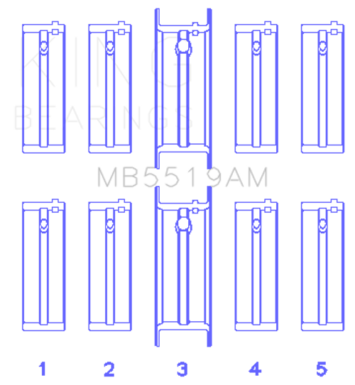 King Engine Bearings MB5519AM0.25 - King Daewoo/Opel/Vauxhall (Size 0.25) Main Bearing Set