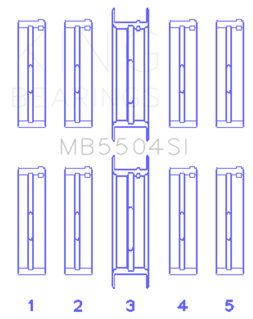 King Engine Bearings MB5504SI 030 - MAIN BEARING SET For FORD V8 351CI 5.8L, 400CI 6.6L 16V