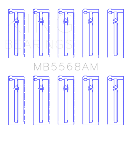 King Engine Bearings MB5568AM - King Honda D16A/Y/Z H22A4 F23A Crankshaft Main Bearing Set - Size STD